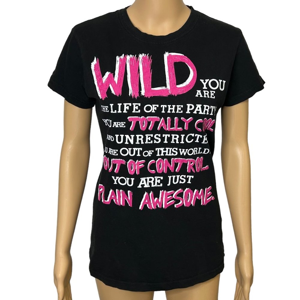 Tultex Women's Juniors Large Black YOU ARE WILD Definition T-Shirt‎
